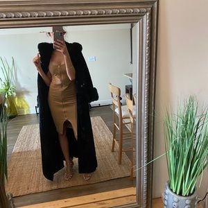 Gartenhaus faux fur long coat